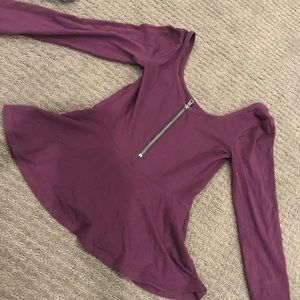 Plum peplum shirt from express